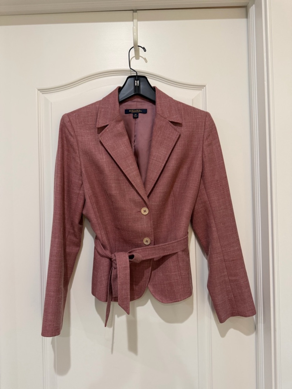 Brooks Brothers Dusty Rose Tailored Blazer with Waist Tie
